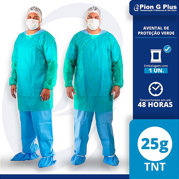 Avental de Proteção Verde  em TNT  25g