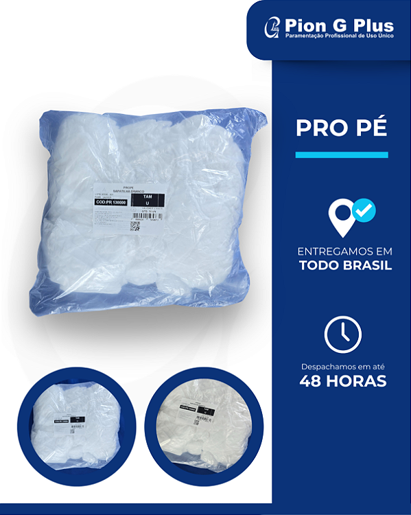 Pro-Pé (Sapatilha) Branca N/ Estéril - Embalagem com 50 Pares