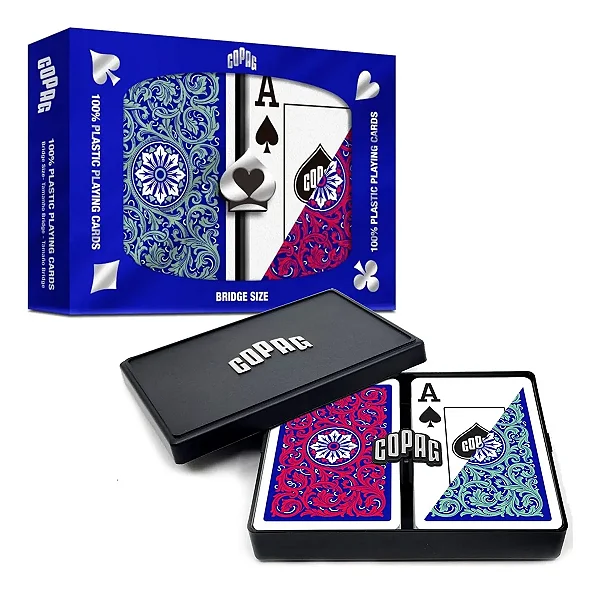 BARALHO 1546 NEOTERIC AZUL ESTOJO DUPLO PLASTICO NAIPE GRANDE