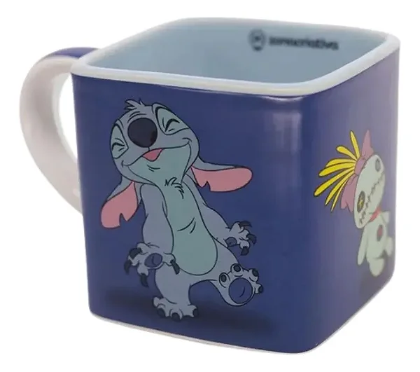 CANECA CUBO 300ML STITCH VOODOO E ANGEL
