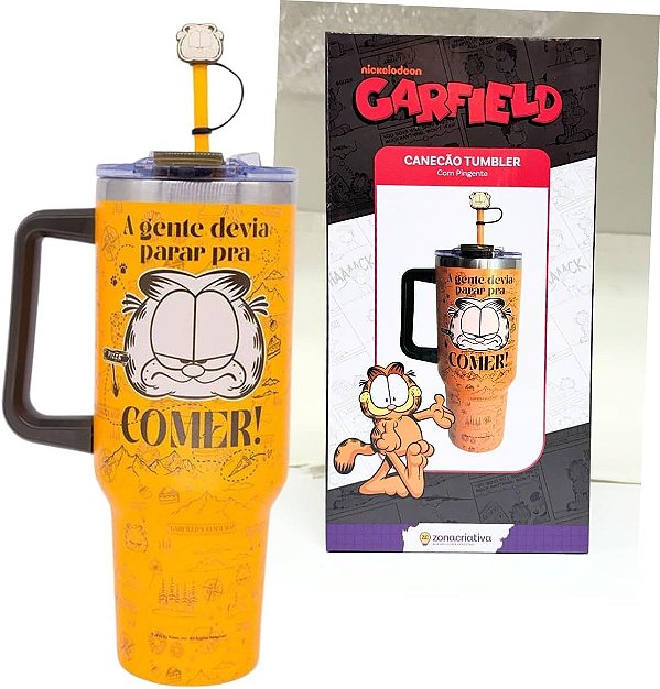CANECAO TUMBLER C/PINGENTE 1,15LT GARFIELD