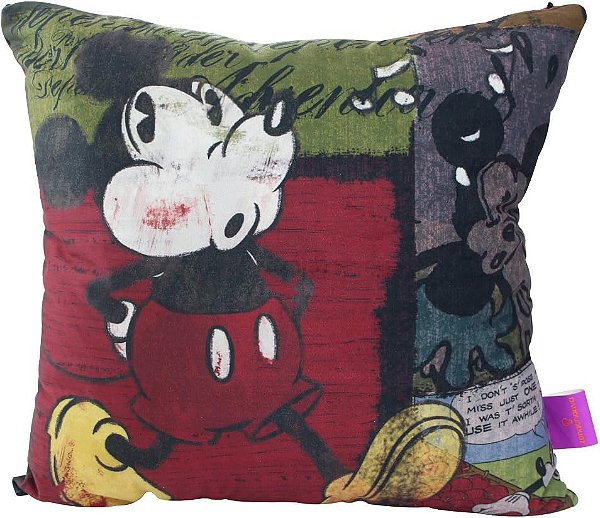 ALMOFADA FIBRA VELUDO 40X40CM MICKEY ASSOBIO
