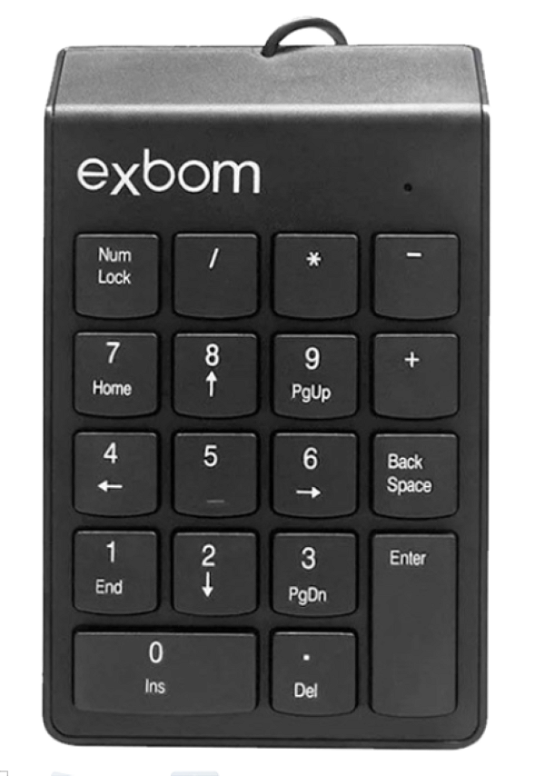 TECLADO NUMERICO USB EXBOM COM FIO BK-N30
