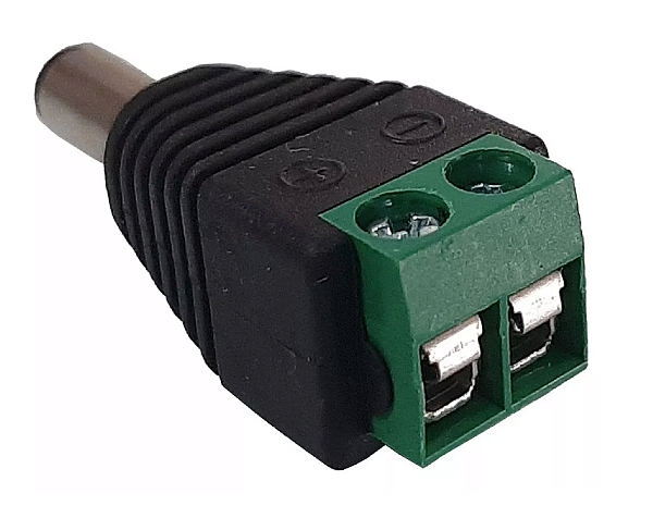 Conector Plug P4 Macho Com Borne P/ Cftv Câmera Fonte