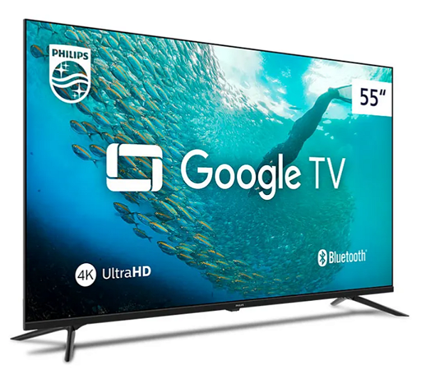 Smart TV Philips 55" LED 4K UHD 55PUG7019, Google TV, Wi-Fi Integrado, Bluetooth