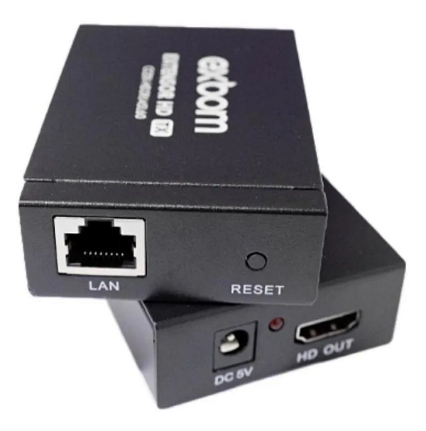 Extensor Hdmi 60 Metros FULLHD Via Cabo De Rede Rj45 Cat5e/6 ALIMENTADO