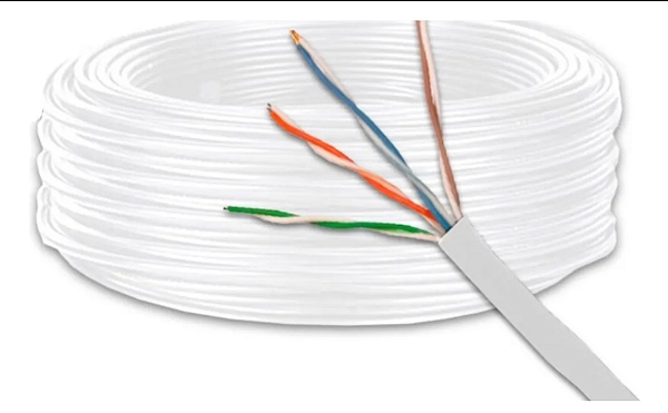Cabo Rede Cat5e 4 vias 100% Cobre  100mt Branco