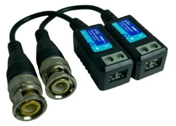Balun Passivo  Um Canal Kit 2 Unidades Preto