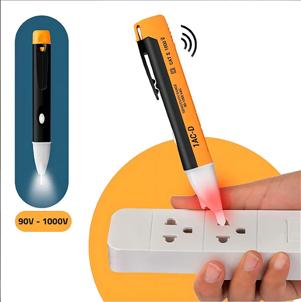 CANETA TESTE MEDIDORA DE TENSÃO COM BIPE 110V 220V E 500V