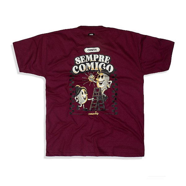 CAMISETA OVERSIZED CONTE COMIGO (VINHO)