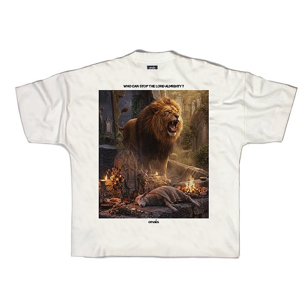 CAMISETA BOXY SIZED LEÃO E CORDEIRO