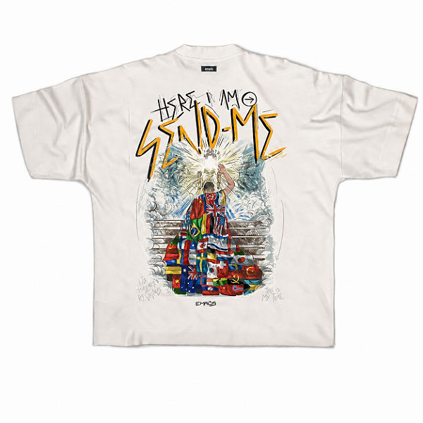 CAMISETA BOXY SIZED HERE I AM