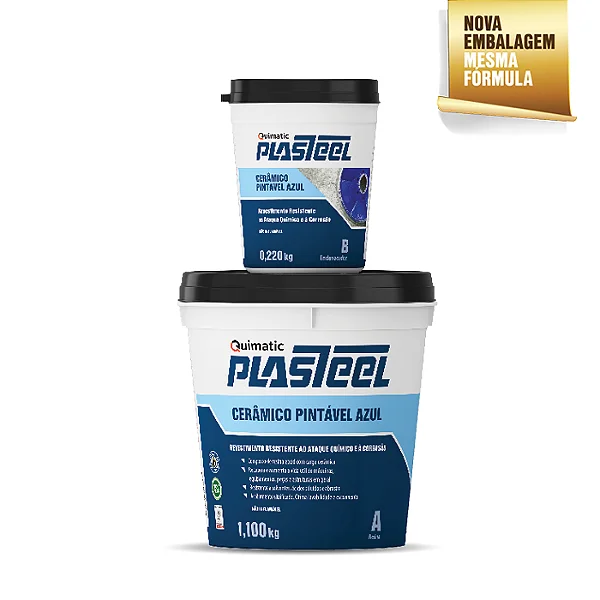 Plasteeel Cerâmico Pintável 3:1 (AZUL) - 1,320kg