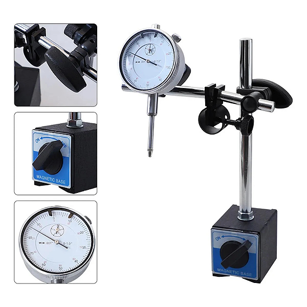 KIT BASE MAGNÉTICA + RELÓGIO COMPARADOR