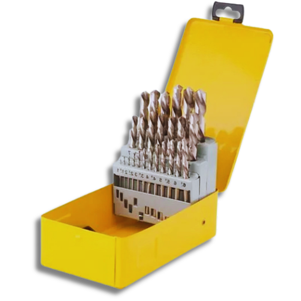 Jogo de Brocas Din 338 25 Peças c/ Titânio – 1mm a 13mm