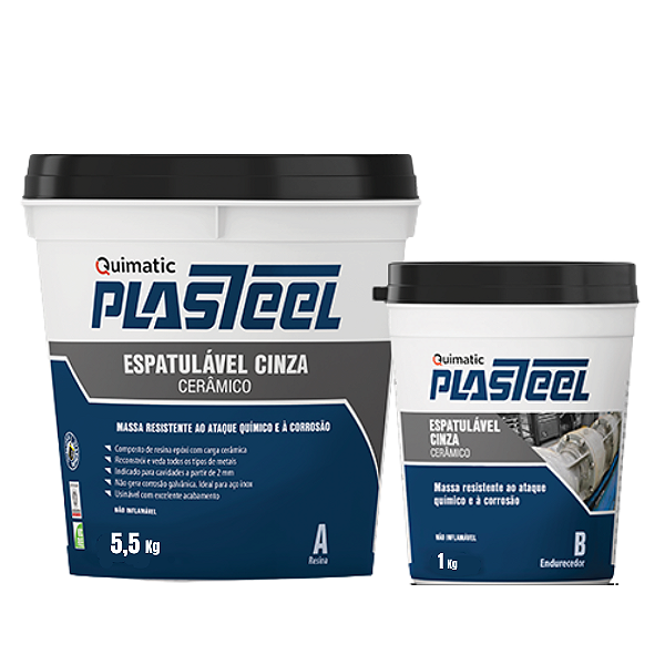 Plasteel Cerâmico Espatulável 5:1 (CINZA) 6,5 kg