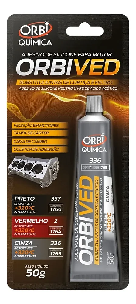 OrbiVed Silicone Cola Junta Alta Temperatura 50g Cinza