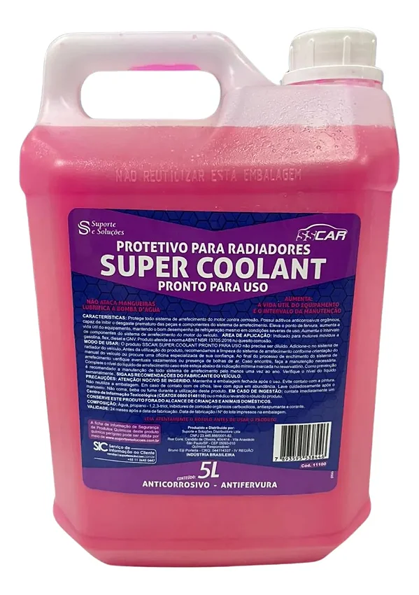 Protetor para Radiadores Super Coolant Pronto para uso SSCAR 5L