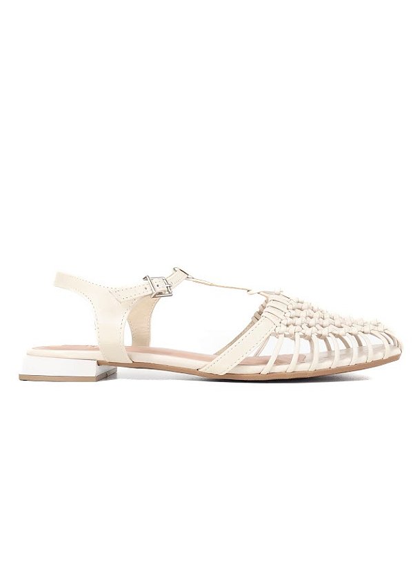 SAPATILHA EM COURO LETÍCIA OFF WHITE