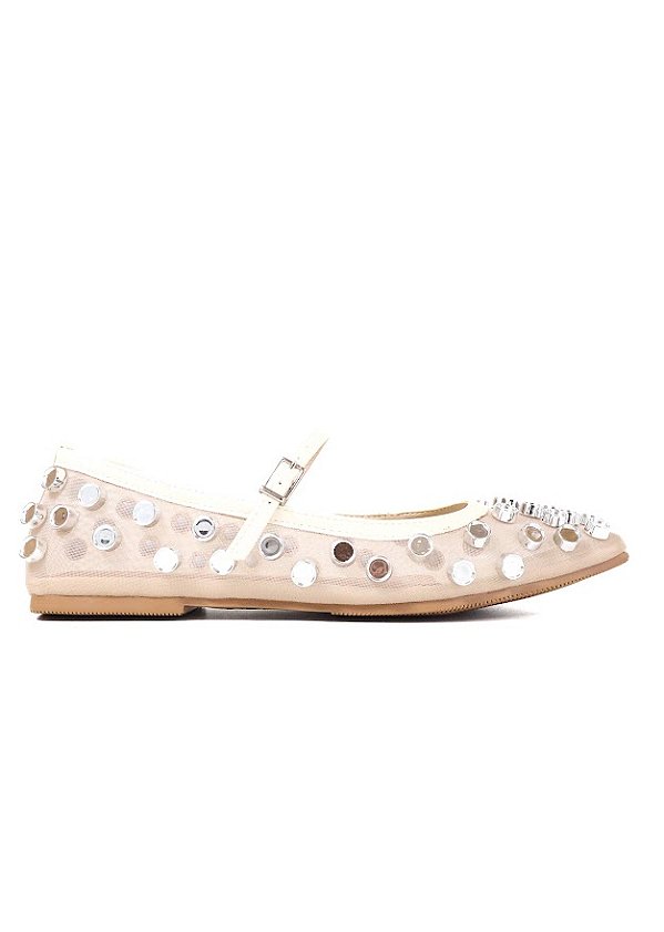 SAPATILHA DIANA OFF WHITE COM ESPELHOS