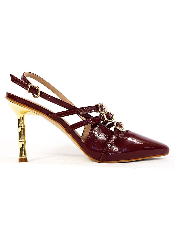 SCARPIN EM COURO GISELE CHERRY