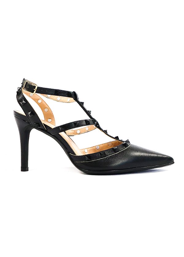 SCARPIN EM COURO DAPHNE PRETO