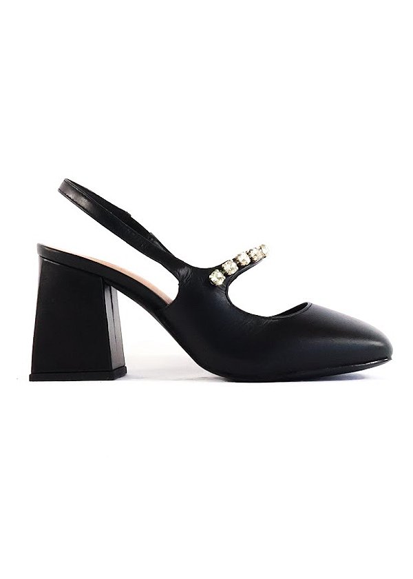 SAPATO EM COURO KATHLYN PRETO FOSCO