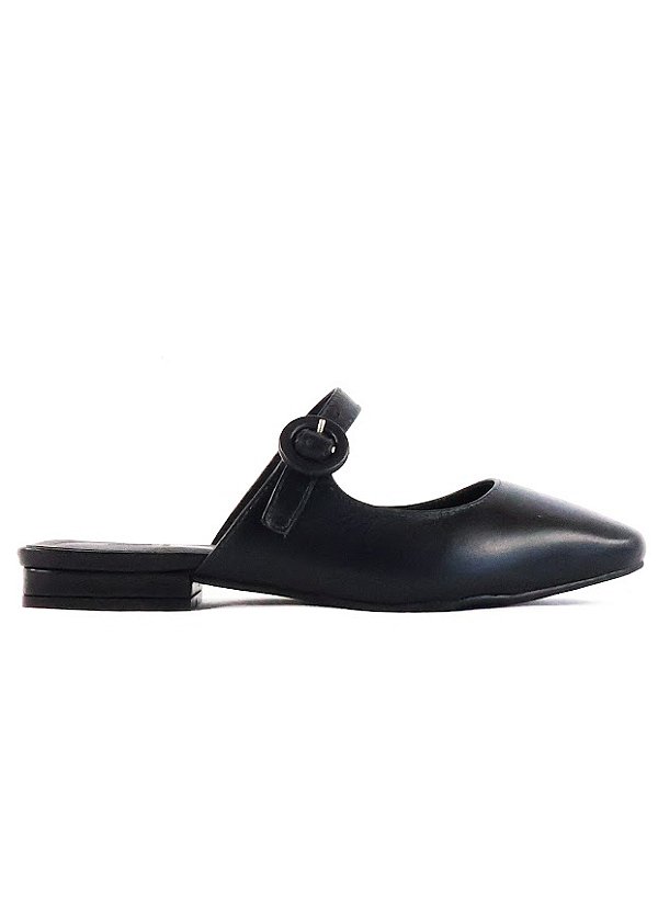 MULE EM COURO ZOE PRETO