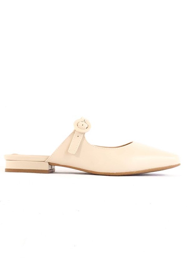 MULE EM COURO ZOE OFF WHITE