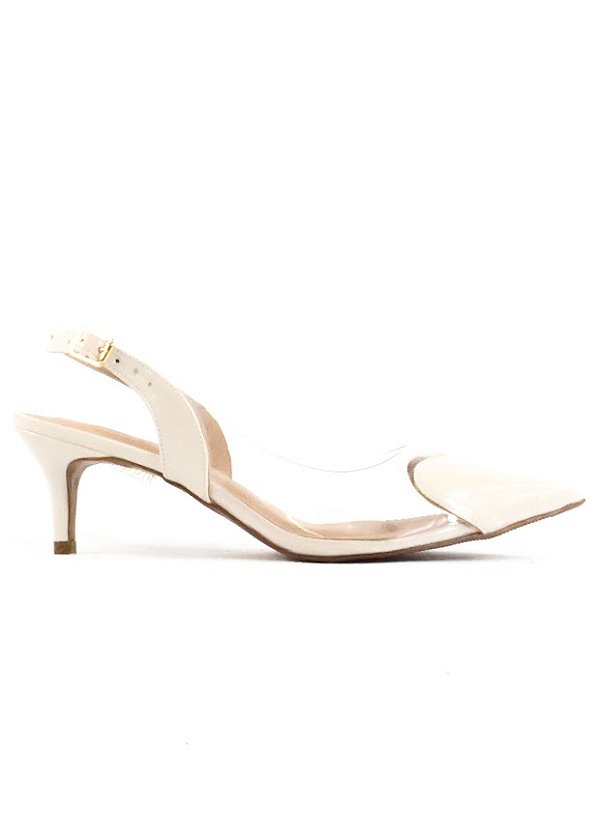 SCARPIN EM VINIL VANESSA OFF WHITE