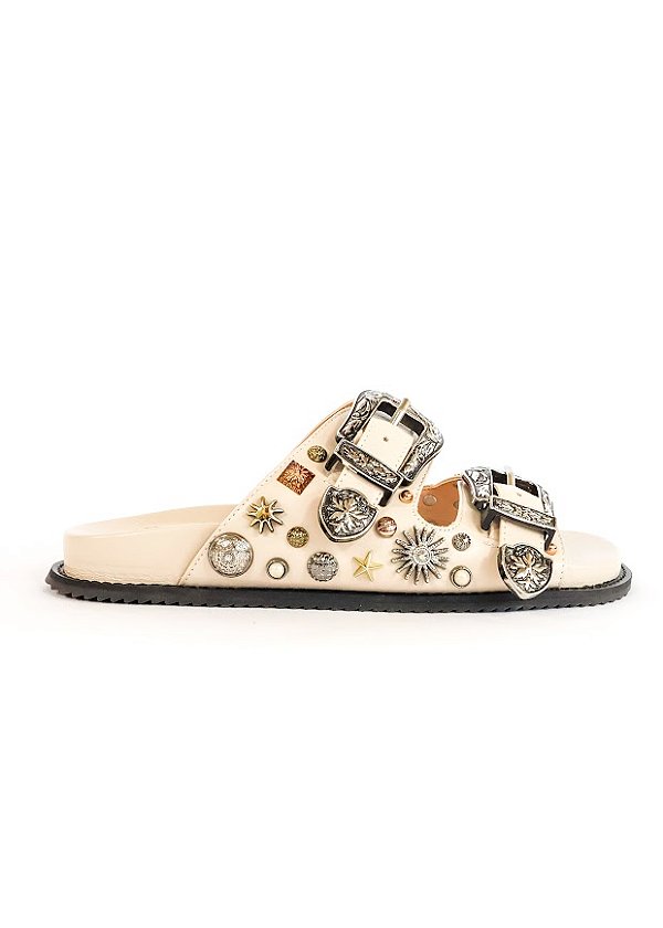 PAPETE EM COURO CAMILE OFF WHITE