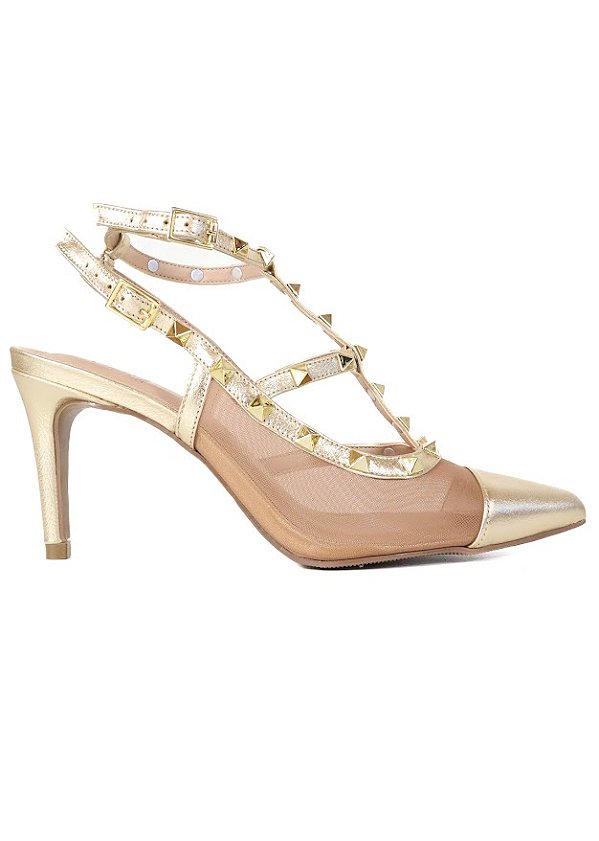 SCARPIN EM COURO SANDRA DOURADO
