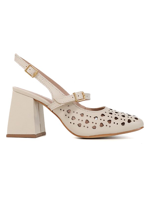 SAPATO EM COURO DUDA OFF WHITE