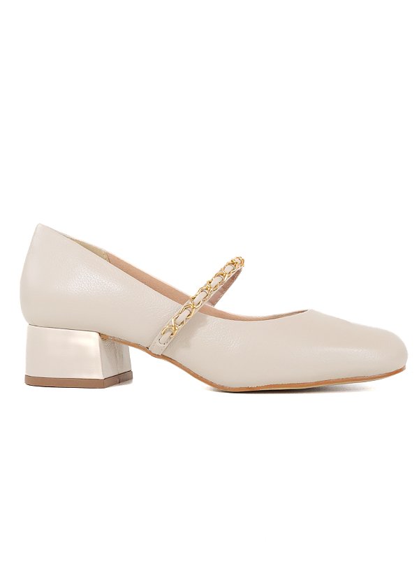 SAPATO EM COURO SOFIA OFF WHITE