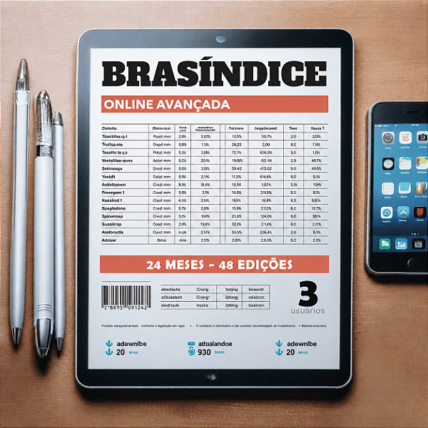 KIT BRASÍNDICE ONLINE AVANÇADA - até 3 USUÁRIOS (24 MESES)