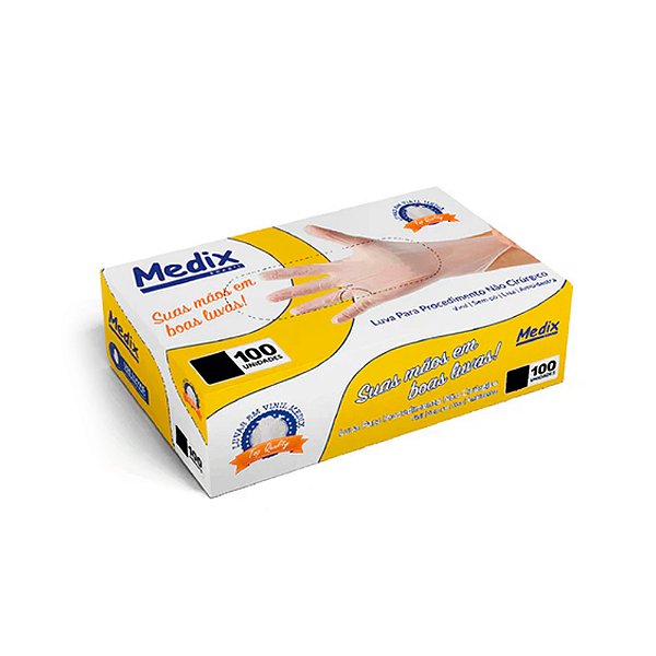 Luva Vinil Sem Pó 100un | Medix