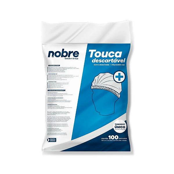 Touca TNT Descartável Branca 100un | Nobre