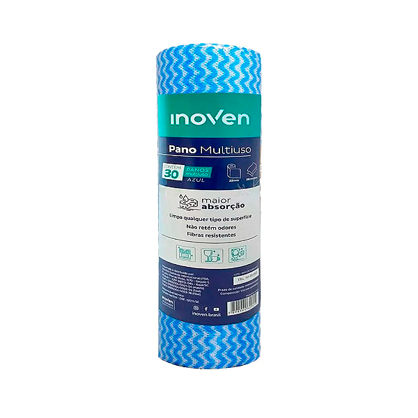 Pano Multiuso Rolo Azul 30un | Inoven