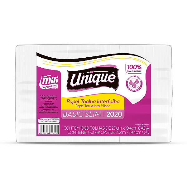 Papel Toalha Interfolha Unique Basic Slim 19,4x20 100un | Mili