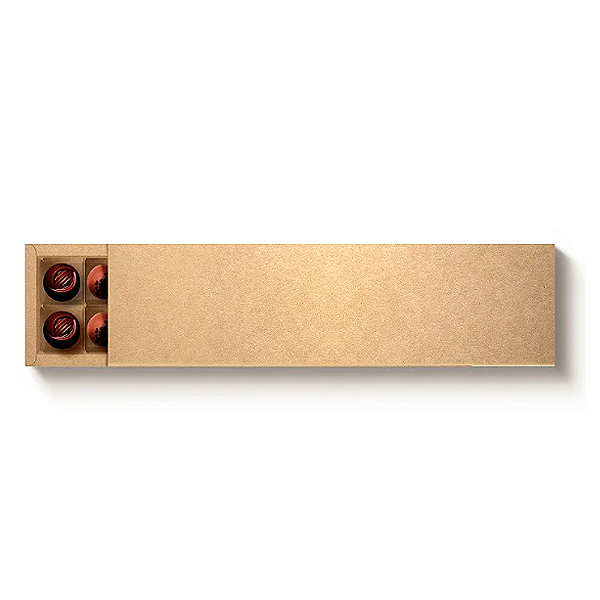 Caixa Retangular Kraft com Luva 39x9cm para 20 Doces 10un | Cromus