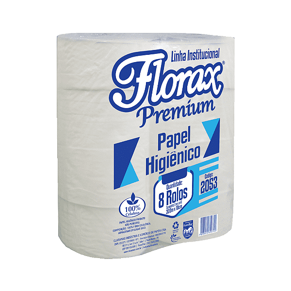 Papel Higiênico Premium 300m 8 Rolos | Florax