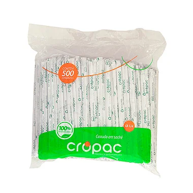 Canudo Biodegradável 20cm Sache CB 526 Caixa com 6pc 3000un | Cropac