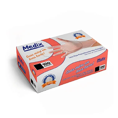 Luva Vinil  com Pó 10 Caixas com 100un (1000un) | Medix