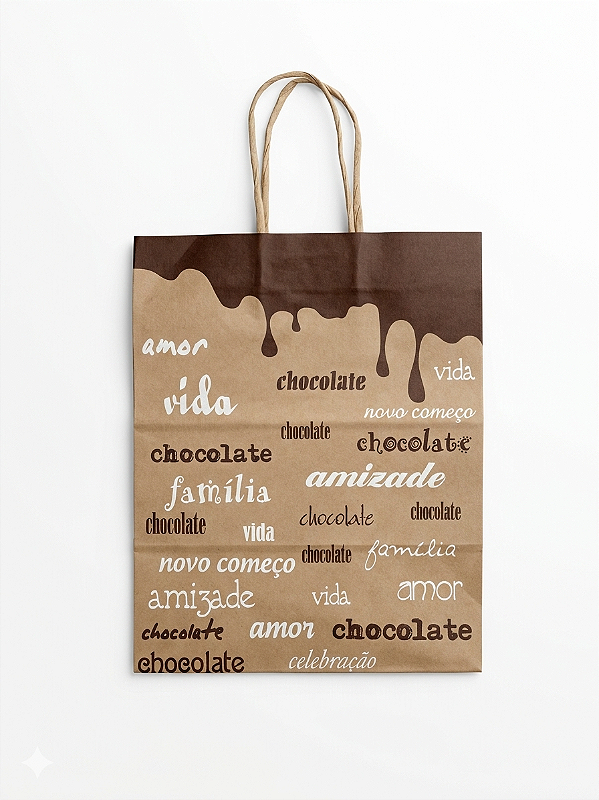 Sacola Decorada Páscoa Palavras 17,5x8,5x21,5cm C/10 UN | LC