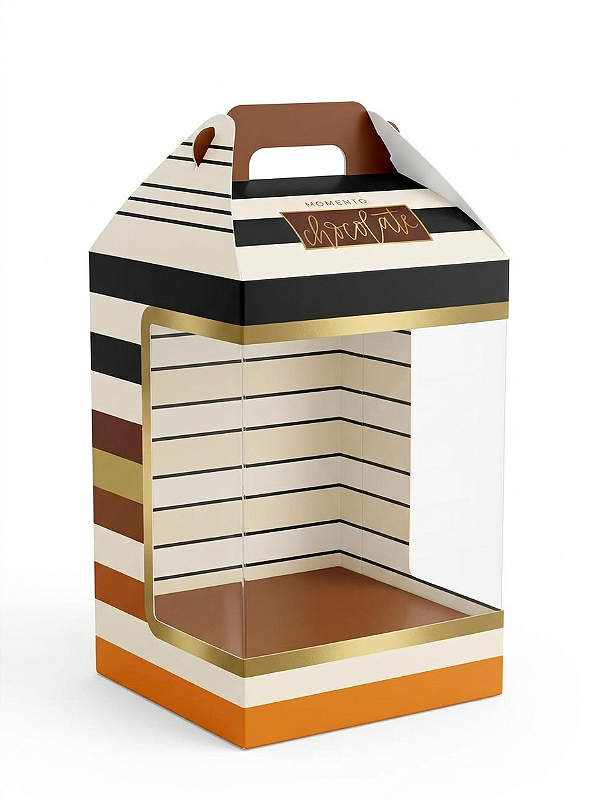 Caixa Maleta Vertical para Ovo 500g Sortida com Visor C/6 UN | Cromus