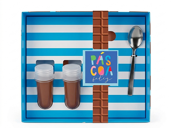 Caixa Kit Confeiteiro para 100g Azul Brilho de Páscoa | Cromus