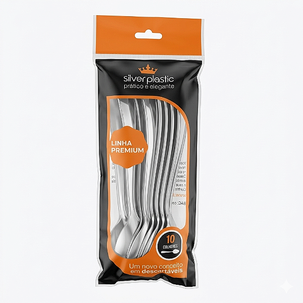 Colher Refeição Premium Prata C/10 | Silverplast