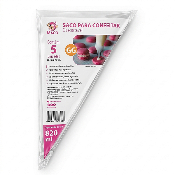 Saco para Confeitar Descartável com 5 unidades | Mago