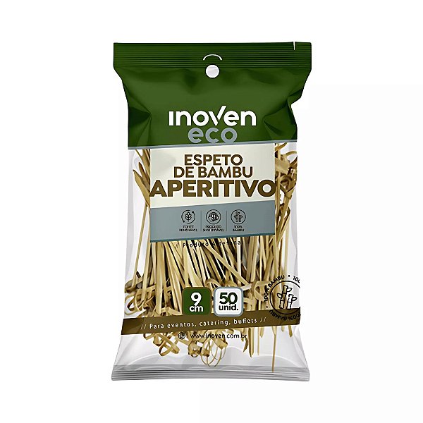 Espeto de Bambu Knotted Stick (Nozinho) com 50 unidades - Kit C/10un | Inoven