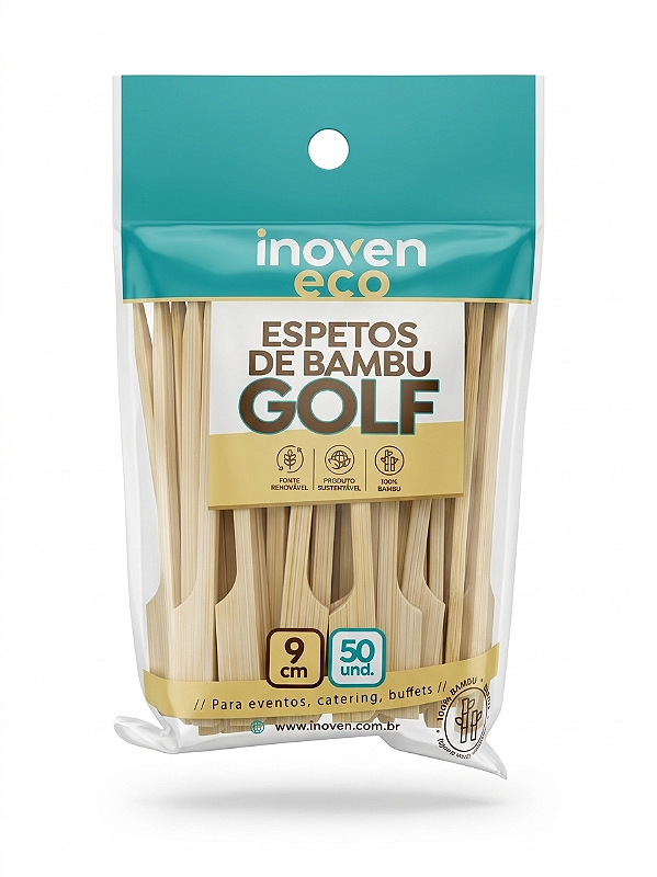 Espeto de Bambu Golf com 50 unidades - Kit C/10un | Inoven